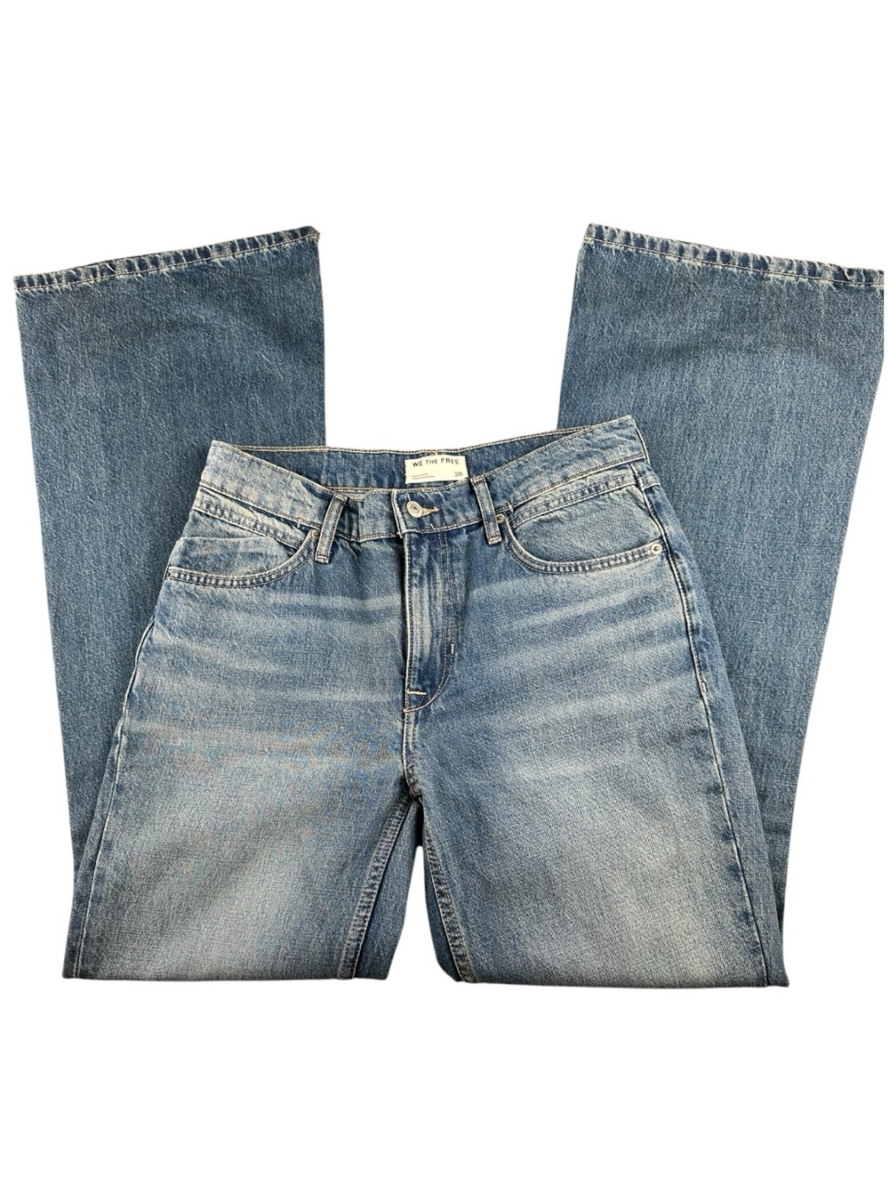 We‎ The Free Jeans Womens 28 Faded Wash Flare Boho Western
